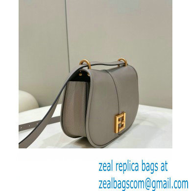 Fendi C Com Medium bag in smooth and full-grain leather Gray 2023